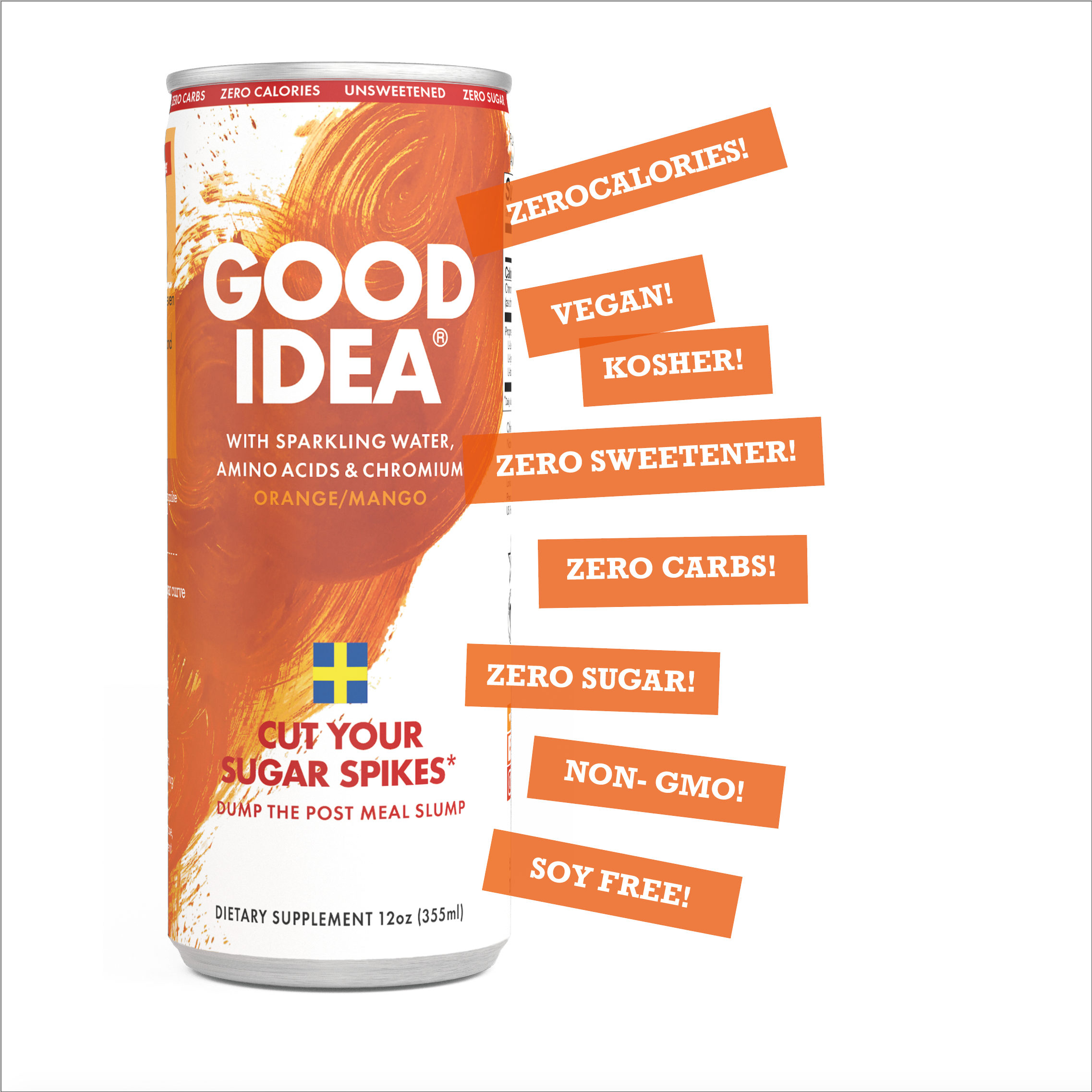 SOLD OUT! Cut your sugar spikes* - Good Idea® 12 Count Sparkling Orange Mango. Now with an Introductory Offer!